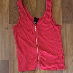 U2B Red Zip-Front Tank Top